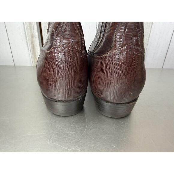 Lucchese Men’s Exotic Cowboy Boots Size 11.5 E Wide Teju Lizard and Goat Brown - Picture 4 of 7